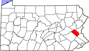 Map of Pennsylvania highlighting Lehigh County