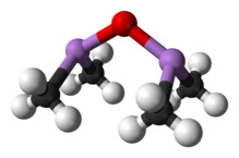 Ball-and-stick model of cacodyl oxide
