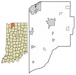 Location of Pottawattamie Park in LaPorte County, Indiana.