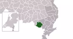 Highlighted position of Weert in a municipal map of Limburg