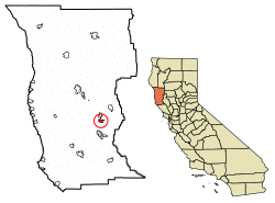 Location of Calpella in Mendocino County, California