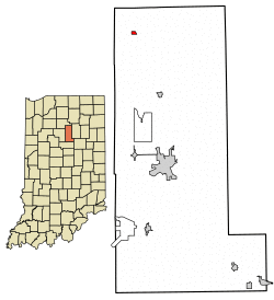 Location of Macy in Miami County, Indiana.