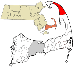 Location in Barnstable County and the state of Massachusetts.