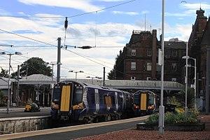 Ayr - Abellio 380108 and 380011.JPG