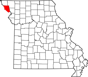 Map of Missouri highlighting Holt County