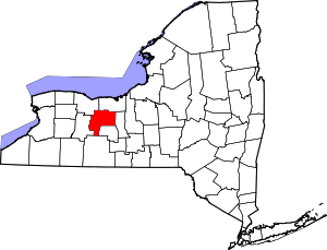 Map of New York highlighting Ontario County