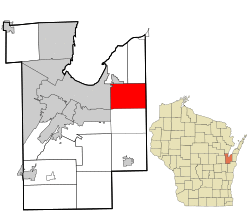 Location in Brown County and the state of Wisconsin.