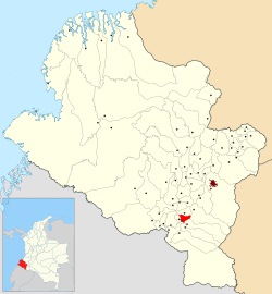 Location of the municipality and town of Contadero in the Nariño Department of Colombia.