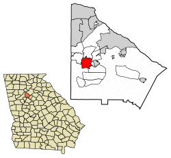 Location in DeKalb County and the state of Georgia