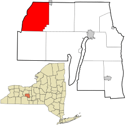 Location in Yates County and the state of New York.
