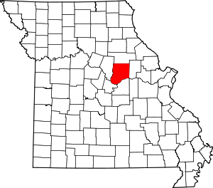 Map of Missouri highlighting Callaway County