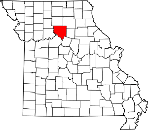 Map of Missouri highlighting Chariton County