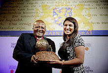 Neha Gupta receiving the International Children's Peace Prize.JPG