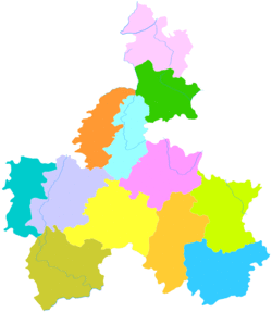 Luodian is the division at the southwest corner of this map of Qiannan