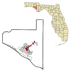 Location in Bay County and the state of Florida