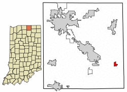 Location of Millersburg in Elkhart County, Indiana.