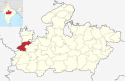 Location of Ratlam district in Madhya Pradesh