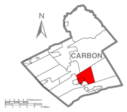 Location of Franklin Township in Carbon County