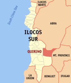 Map of Ilocos Sur with Quirino highlighted