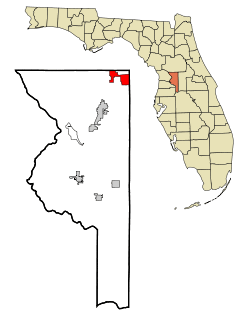 Location in Sumter County and the state of Florida