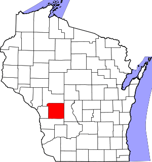 Map of Wisconsin highlighting Monroe County