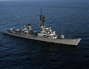 USS Henry B. Wilson (DDG-7) underway off the coast of Southern California on 21 April 1989 (6449805).jpg