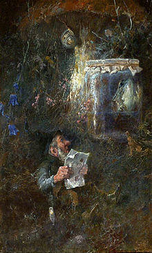 Heinrich Schlitt Gnom mit Zeitung und Tabakspfeife.jpg