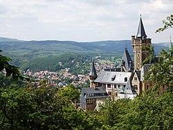 View over Wernigerode with its castle