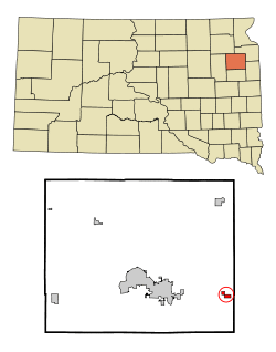 Location in Codington County and the state of South Dakota