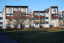 Residential area Brittgården, designed by architect Ralph Erskine.