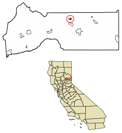 Location of Calpine in Sierra County, California.