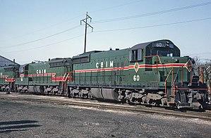 CIM 60, 50, and 52 (SD9s) at engine house, Springfield, IL on May 7. 1966 (22254571698).jpg