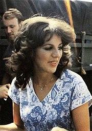 Cheryl Prewitt, 1980 Miss America, aboard USS Frederick (LST-1184), in 1980.jpg