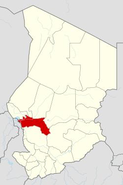 Location of Hadjer-Lamis region in Chad