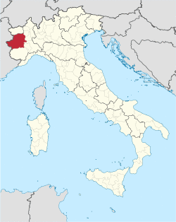 Location of the Province of Turin within Italy