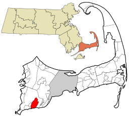 Location in Barnstable County and the state of Massachusetts.