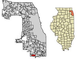 Location of Richton Park in Cook County, Illinois.