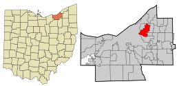 Location in Cuyahoga County and the state of Ohio.