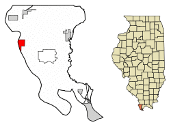 Location of Thebes in Illinois