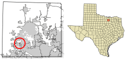 Location of Draper in Denton County, Texas