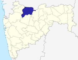 Location of Jalgaon district in Maharashtra