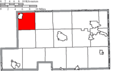 Location of Milton Township in Mahoning County