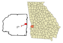 Location in Stewart County and the state of Georgia
