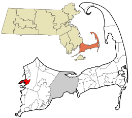Location in Barnstable County and the state of Massachusetts.