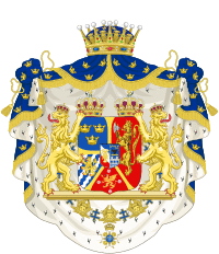 Blason du Prince Oscar (II) de Suede a partir de 1844.svg