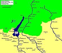 Map showing the locations of towns in the area of Mantua