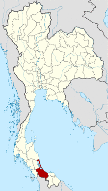 Map of Thailand highlighting Songkhla Province