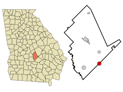 Location in Dodge County and the state of Georgia