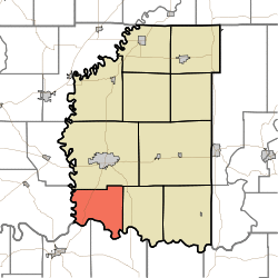 Location of Veale Township in Daviess County