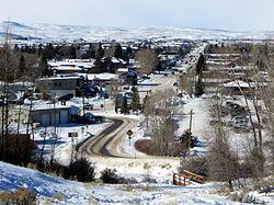 Overlooking snowy Pinedale from the east
